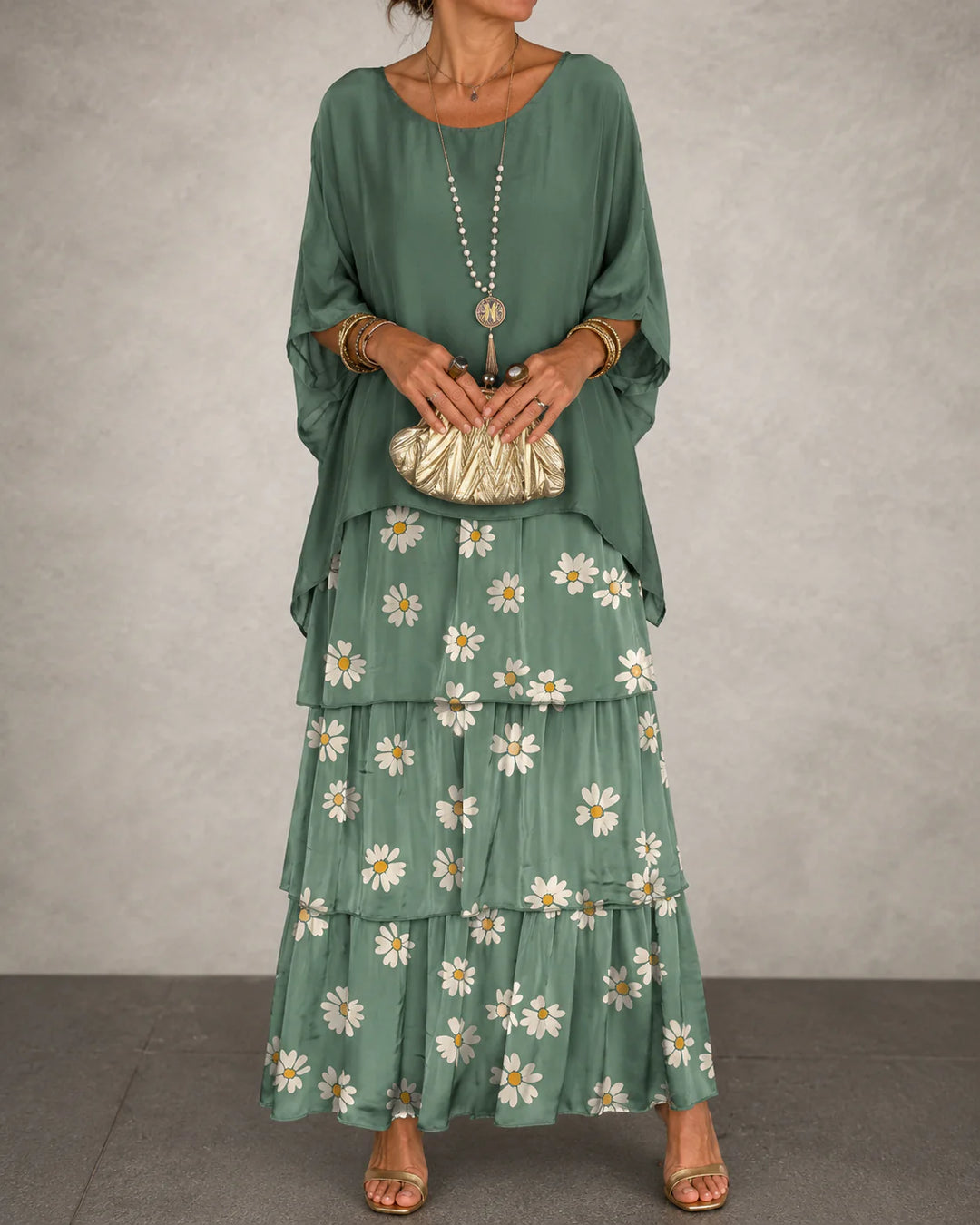 Amélie™ | Elegante Buikbedekkende Chiffon Maxi Jurk